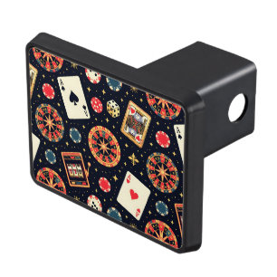 Casino pattern theme on black hitch cover