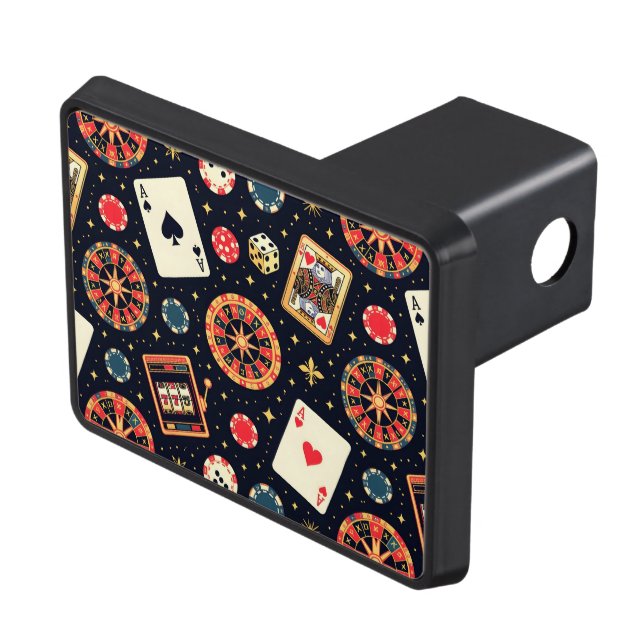 Casino pattern theme on black hitch cover (Top Right)