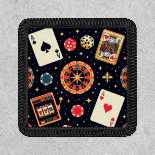 Casino pattern theme on black patch