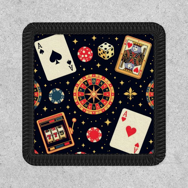 Casino pattern theme on black patch (Front)
