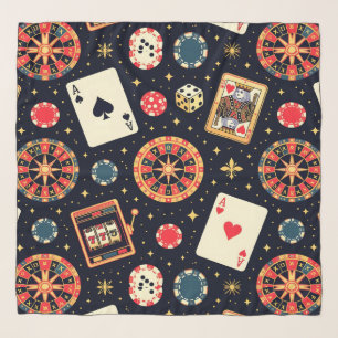 Casino pattern theme on black scarf