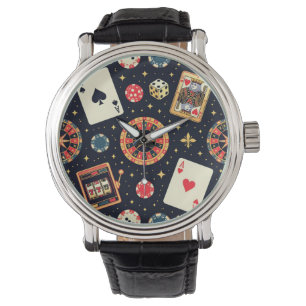 Casino pattern theme on black watch