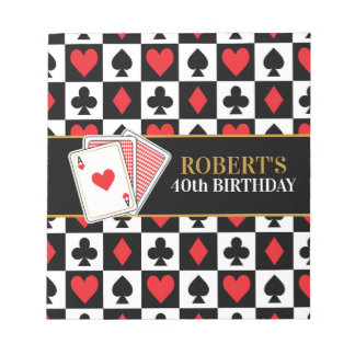 Casino Playing Card Chocolate Candy Bar Wrappers Notepad