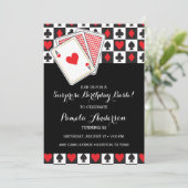 Casino Playing Cards Birthday Invitation (Standing Front)