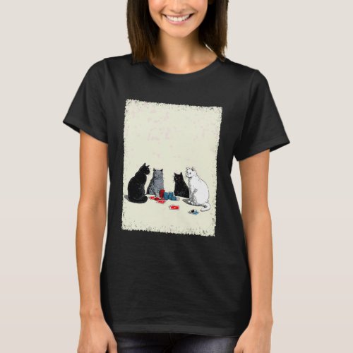 Casino Playing Cards Gambling Cats Playing Poker T-Shirt
