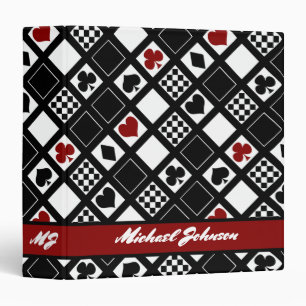 Casino playing cards suits hearts crosses clubs sp 3 ring binder