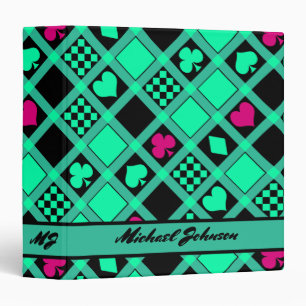 Casino playing cards suits hearts crosses clubs sp 3 ring binder