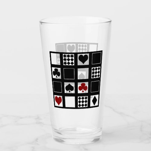 Casino playing cards suits hearts crosses clubs sp glass