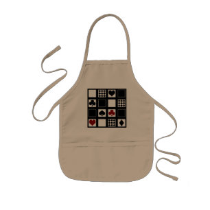 Casino playing cards suits hearts crosses clubs sp kids' apron
