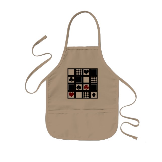 Casino playing cards suits hearts crosses clubs sp kids' apron (Front)