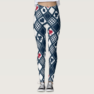 Casino playing cards suits hearts crosses clubs sp leggings