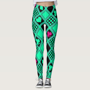 Casino playing cards suits hearts crosses clubs sp leggings