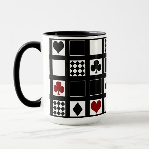 Casino playing cards suits hearts crosses clubs sp mug