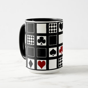 Casino playing cards suits hearts crosses clubs sp mug