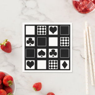 Casino playing cards suits hearts crosses clubs sp napkins
