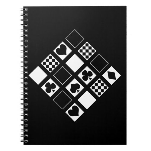 Casino playing cards suits hearts crosses clubs sp notebook