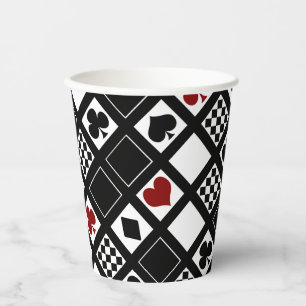 Casino playing cards suits hearts crosses clubs sp paper cups