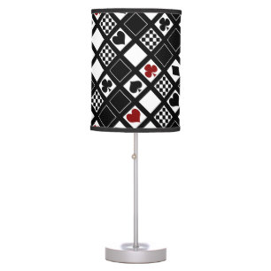 Casino playing cards suits hearts crosses clubs sp table lamp