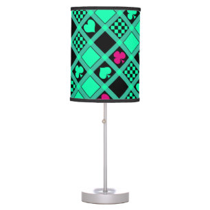 Casino playing cards suits hearts crosses clubs sp table lamp