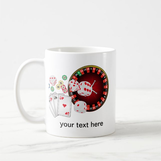 casino, poker, adult item coffee mug (Left)
