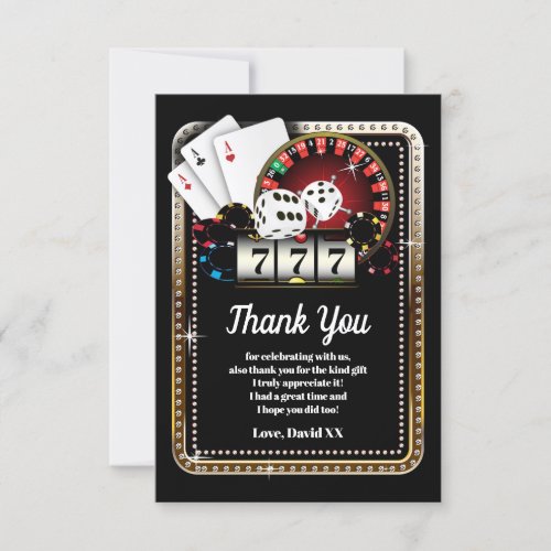 casino poker adult thank you card
