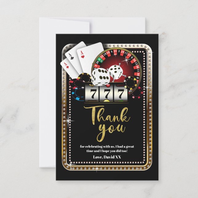 casino, poker, adult, thank you card (Front)