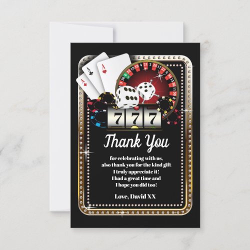 casino poker adult thank you card