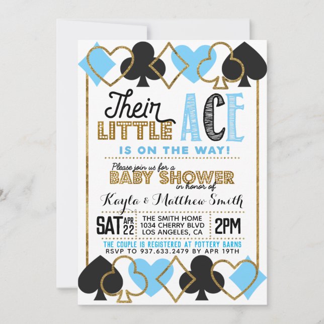 Casino Poker Baby Coed Shower Invitation (Front)