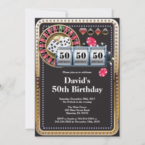 Casino Poker Birthday Invitation Playing Card