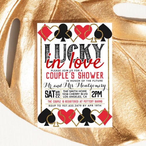 Casino Poker Bridal Couples Shower Invitation