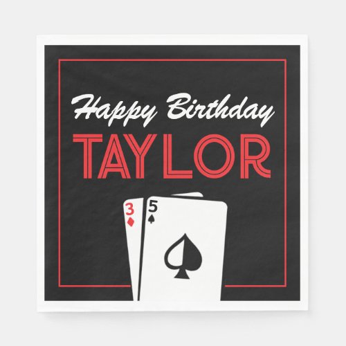 Casino Poker Card Birthday Napkins