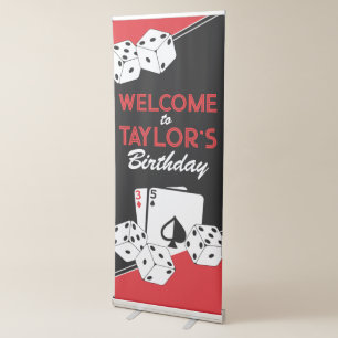 Casino Poker Card Birthday Party Welcome Banner