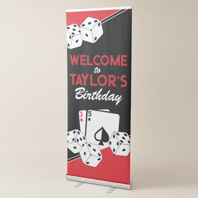 Casino Poker Card Birthday Party Welcome Banner (3/4)