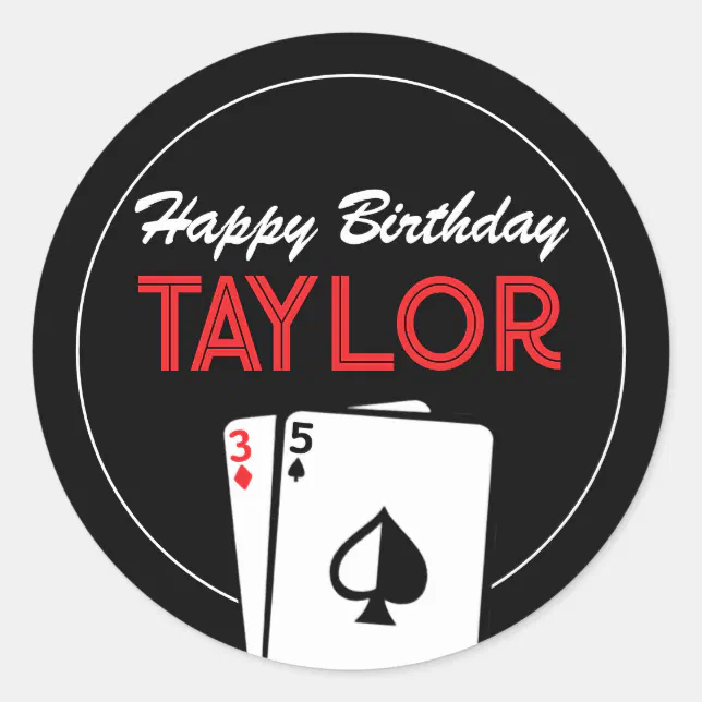 Casino Poker Card Birthday Stickers Zazzle