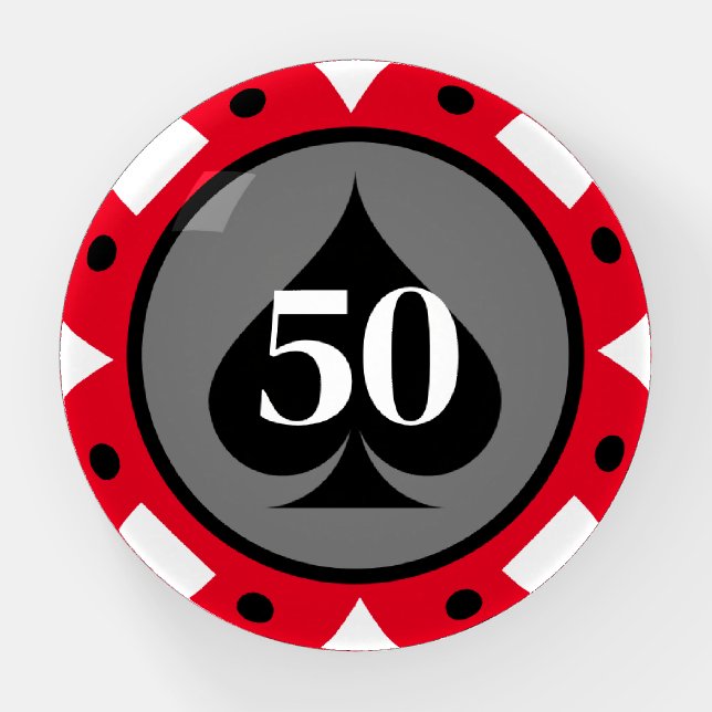 Casino poker chip acrylic paperweight gift (Front)