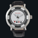 Casino Poker Chip Las Vegas Black White Watch<br><div class="desc">This white and black poker chip style watch would make a fantastic gift for yourself or for the casino loving person in your life. Personalize the design with a name.</div>