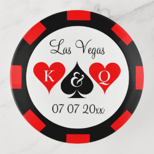 Casino poker chip trinket tray gift for wedding