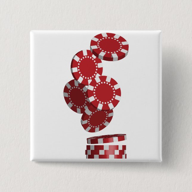 Casino / Poker Chips Pinback Button (Front)