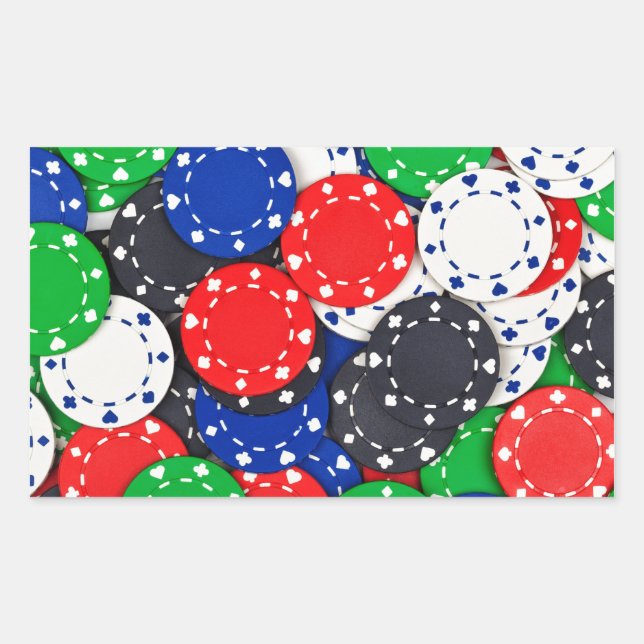 Casino poker chips rectangular sticker (Front)