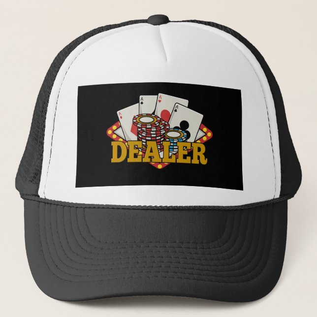 Casino Poker Dealer Trucker Hat (Front)