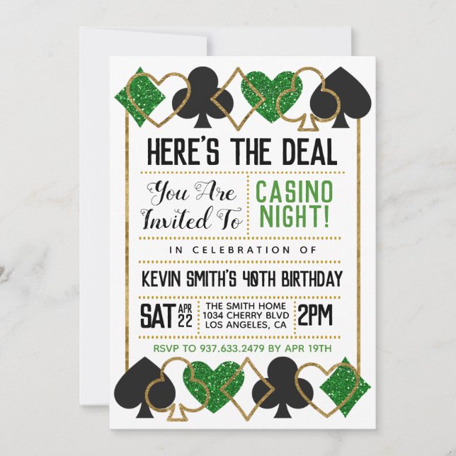 Casino Poker Invitation (Front)