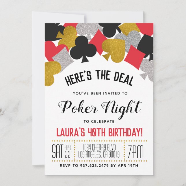 Casino Poker Invitation (Front)