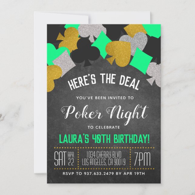 Casino Poker Invitation (Front)