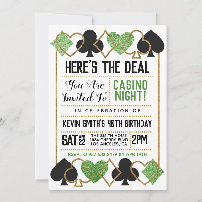 Casino Poker Invitation (Front)