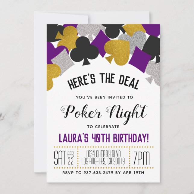 Casino Poker Invitation (Front)