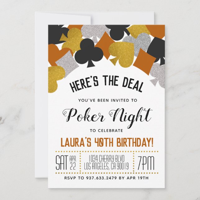 Casino Poker Invitation (Front)