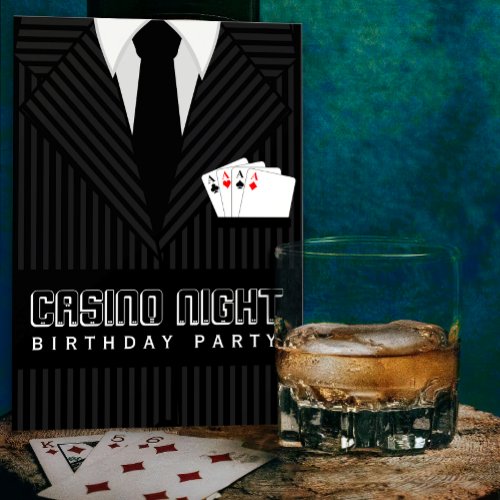 Casino Poker Night Birthday Party Custom Invite