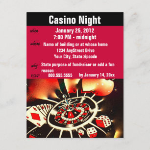 Casino Poker Night  Party Invitation
