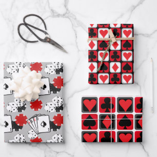 Casino Poker Party Gift Wrapping Paper Set
