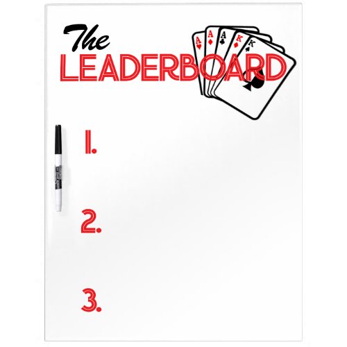 Casino Poker Party Leaderboard Top 3 Dry Erase Board
